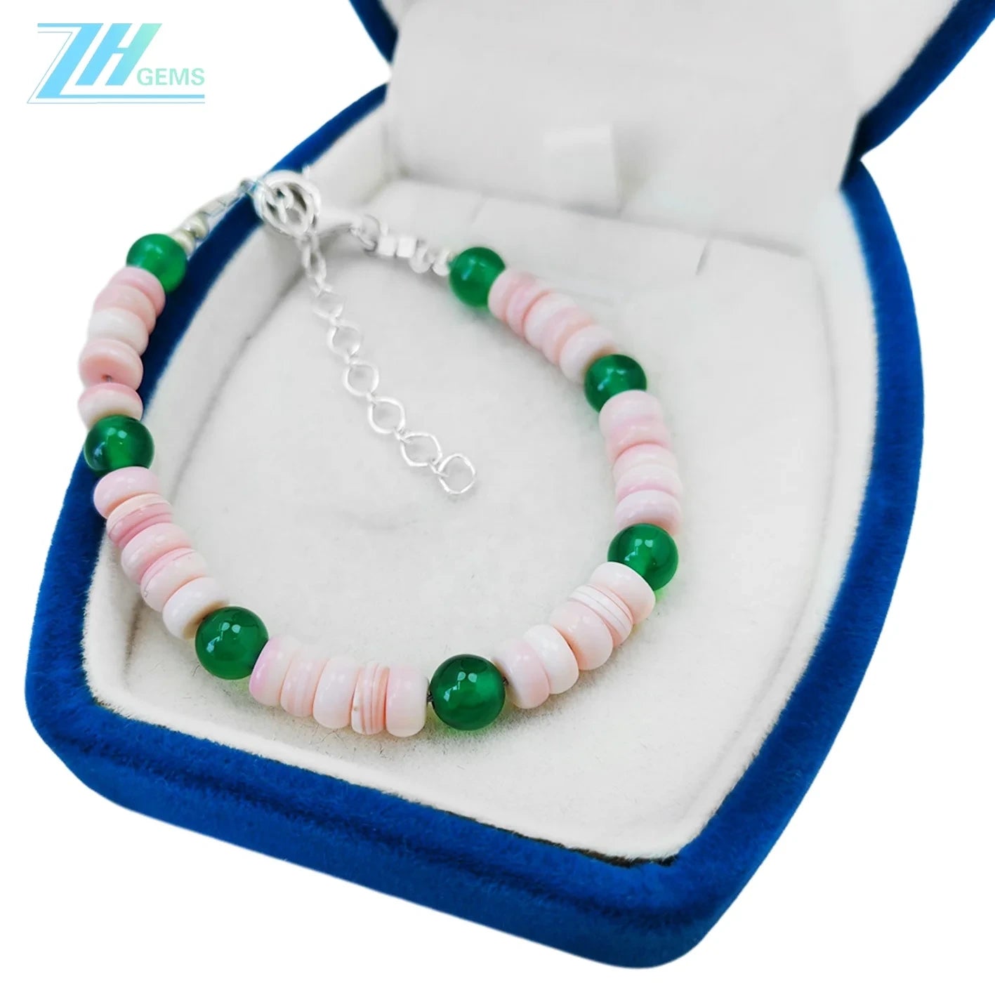 Natural Chrysoprase Fashion Jewelry Pink Opal And S925 Silver Delicate Bracelet Healing Women's Jewelry