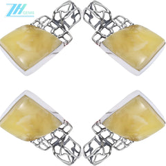 Natural Yellow Amber Pendant Huge Baltic Amber Pendant Jewelry Long Large Classical Handmade 925 Silver As Gift For Her