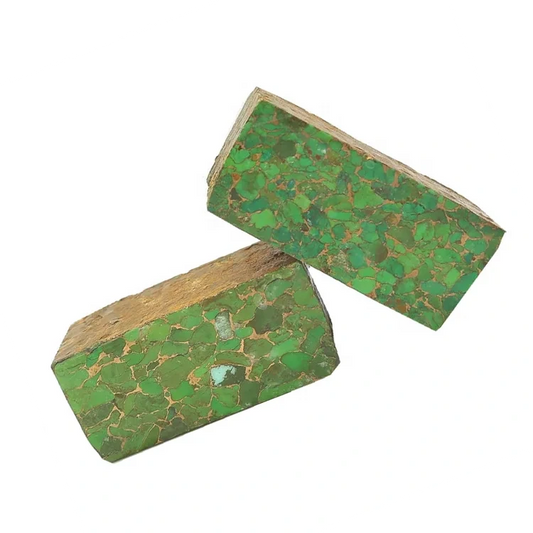 Mohave Green and Bronze Block /Cabochon making/Lapidary/Arizona turquoise1