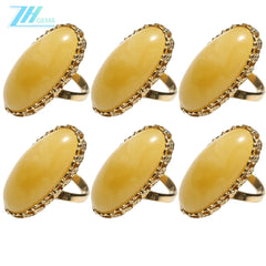 Large Yellow Amber Ring With Natural Crust Sterling Silver Natural Baltic Amber Promise