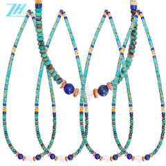 Natural Turquoise Lapis Lazuli Sodalite Crystal Spiny Oyster 12.6g Necklace High Quality Gemstone Healing Necklace Gift