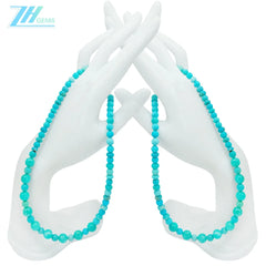Natural Turquoise 16inch 21.6gram Necklace Beautiful Jewelry Delicate Present Round Beads 8mm Match 6mm Periphery Gift