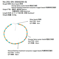 Orange Spiny Oyster High Quality Natural Turquoise Necklace Turquoise Necklace High Women's Jewelry With Delicate S925 Silver