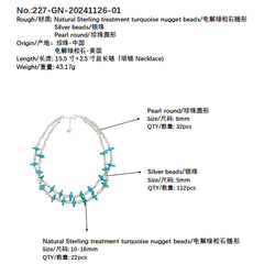 Winter Holiday Gifts Bracelet S925 Silver And Natural Pearl Turquoise Beautiful Bracelet Natural Jewelry Jewelry Design