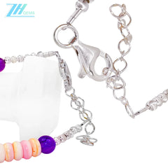 Delicate Natural Amethyst With Natural High Quality Pink Opal Bracelet Limited Jewelry Handmade Custom Jewelry