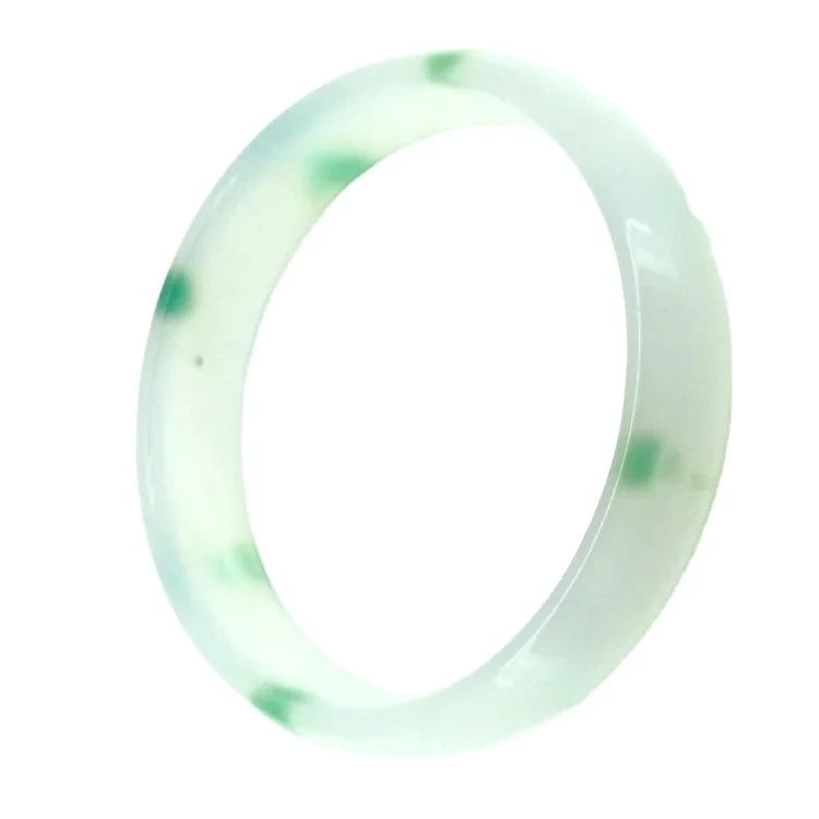 Natural Jewelry White-green Agate Gemstone Woman Man Bangle Best Gift 53-63mm