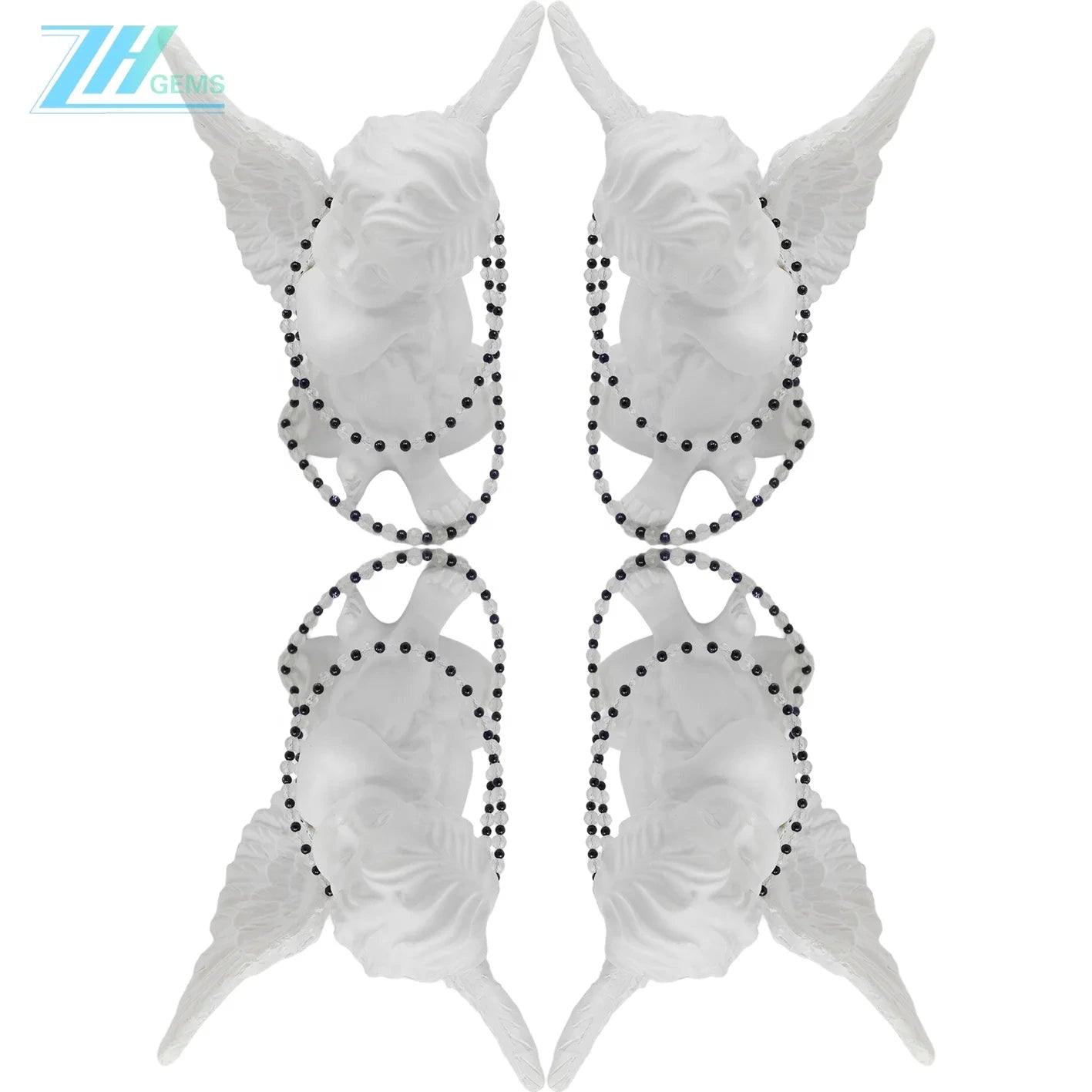 Prehnite Agate Black Beaded Necklace Transparency Gemstone 16inch 6g 925 Sterling Silver Chip Statement Necklace Gift For Her