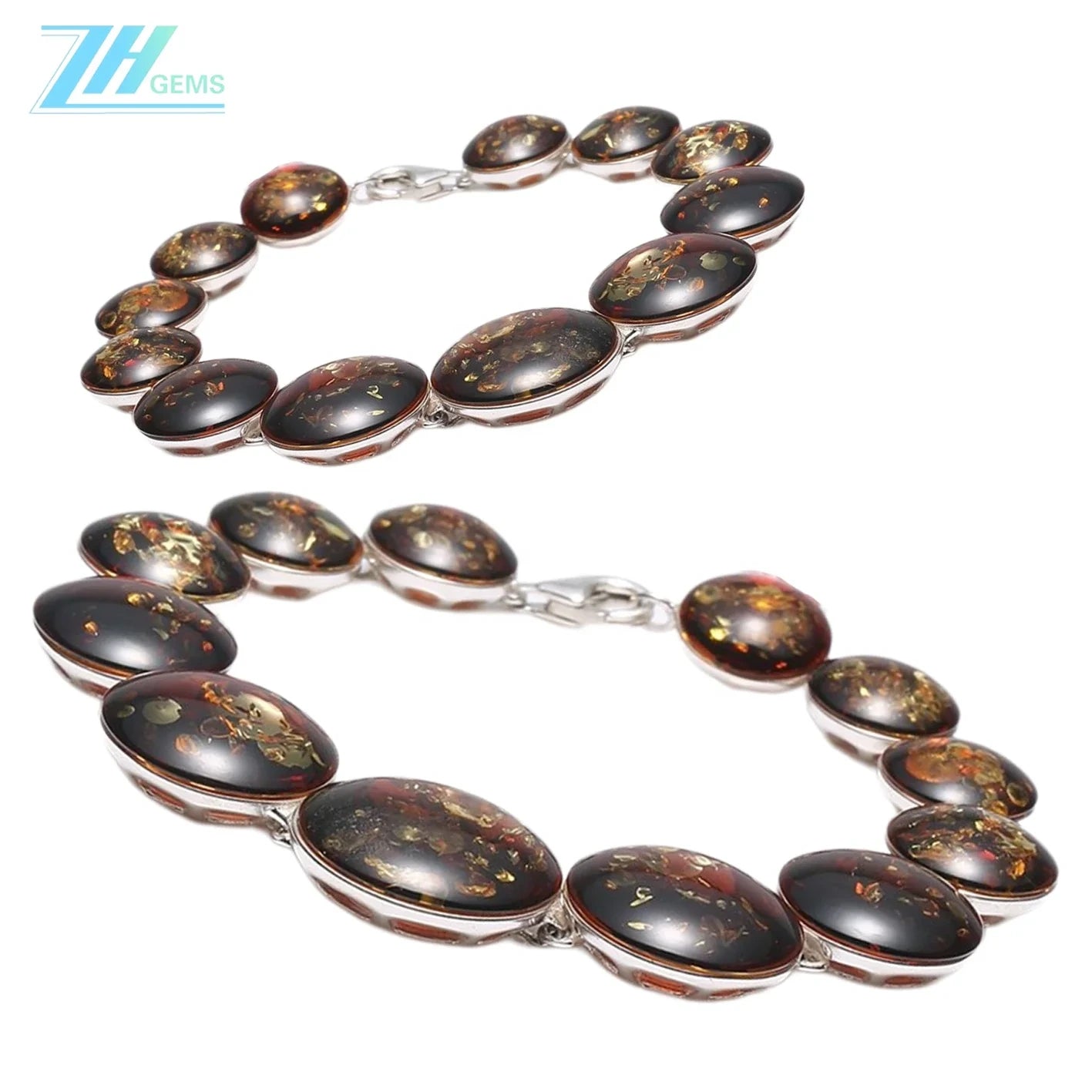 Natural Amber Beads Gemstone Bracelet Fashion Design 20.8g Made Of Natural Amber Jewelry For Gift Elegant Huge Gemstone