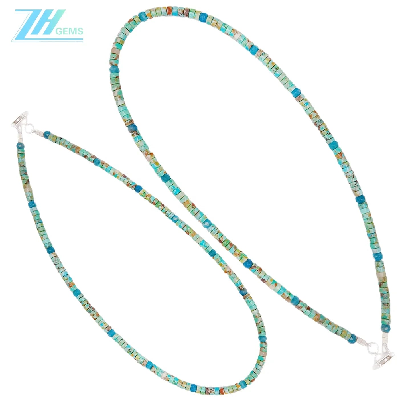 Natural Turquoise Faceted Apatite Gemstone Green Blue 16inch 12gram Birthday Gifts For Him Or Her Lovely Jewelry For Women