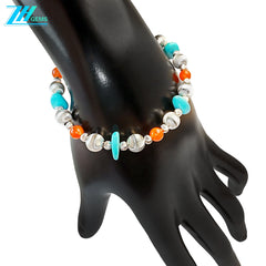 This S925 Silver Bracelet Is Paired With Colorful Crystals And Natural Sterling Treatment Turquoise The Rich Color Collision