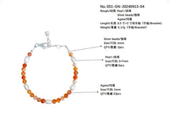925 Silver Beads Natural Pearl Agate Bracelet Handmade Summer Fashion Jewelry Hot Selling