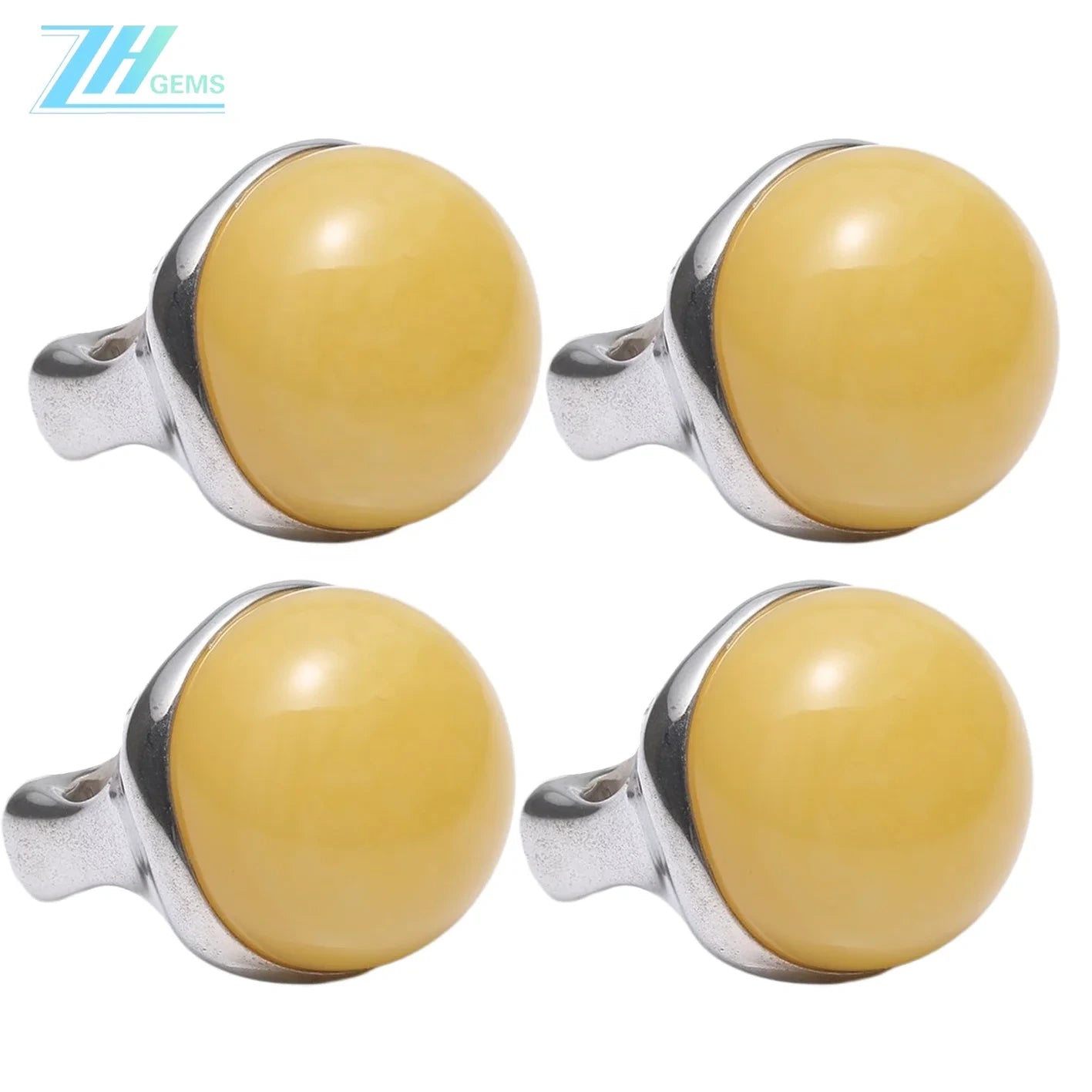 Amber Ring Yellow Color 28.5g Energy Silver With Natural Amber Beads Summer Gift Choice For Family Lover Girlfriend