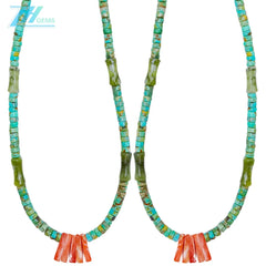 Natural Turquoise Spiny Oster Burma Jadeite 16inch 14gram Spiritual And Healing Jewelry For Growth Harmony