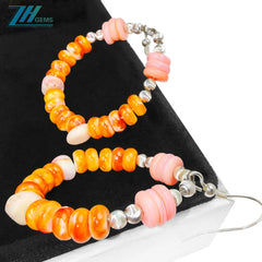 These Unique Earrings Combine Orange Spiny Oyster And S925 Silver Beads Ingeniously Swaying Gracefully