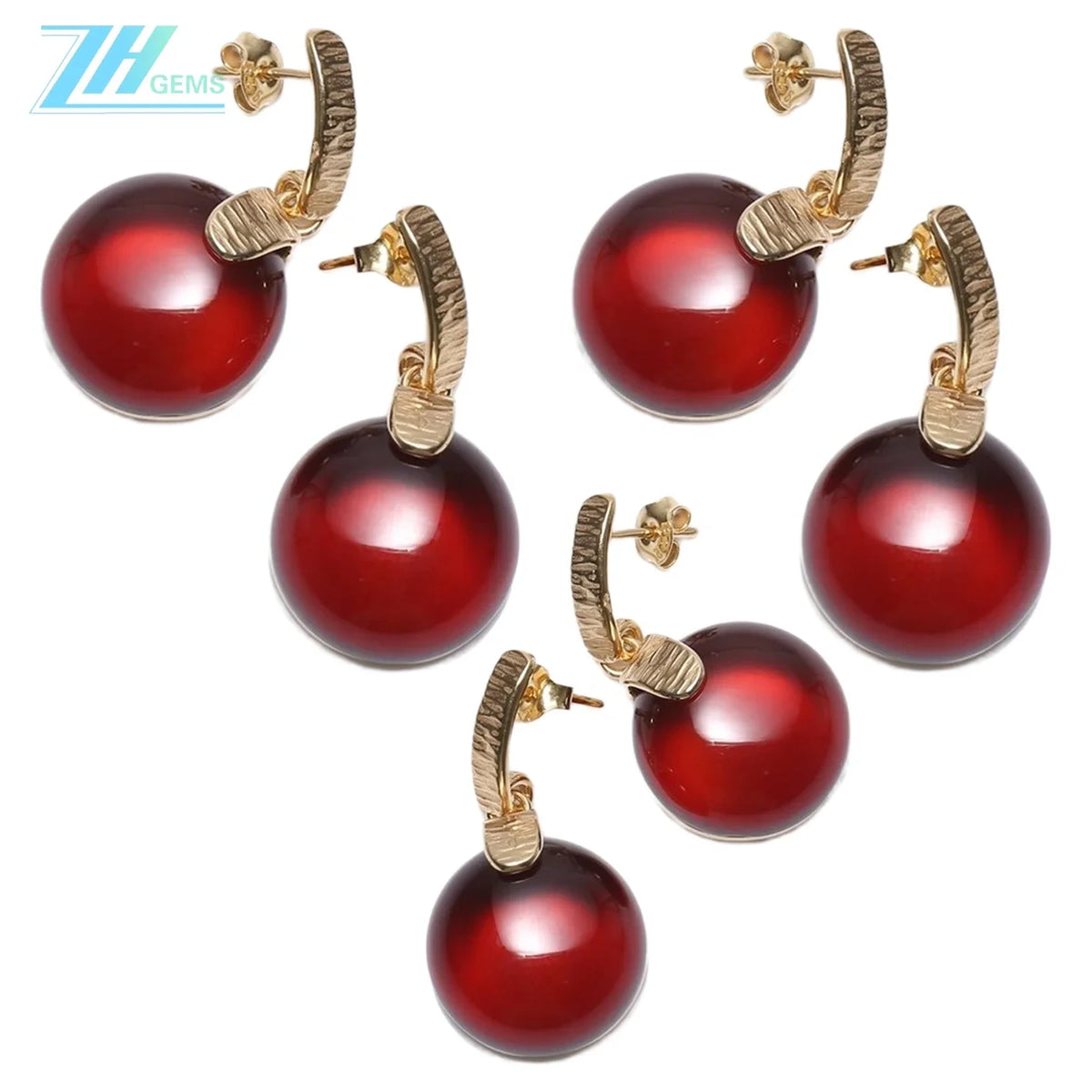 Long Red Baltic Amber Beaded Earrings Dangle Earrings Shiny Red Amber And Sterling Silver Cherry Color For Woman Gift