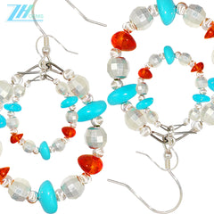 Natural Amber,Turquoise And S925 Silver Are Skillfully Combined The Delicate And Compact Shape Trims The Face Contour