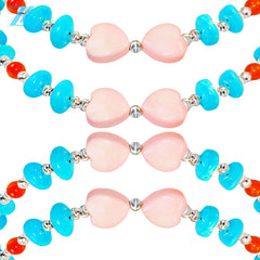 This Necklace Combines Natural Sterling Treatment Turquoise With S925 Silver Beads With A Warm Color It's Simple Yet Elegant