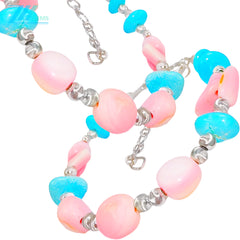 Natural Sterling Treatment Turquoise And Pink Opal Bracelet Full Of Unique Style Providing A Comfortable Wearing Experience