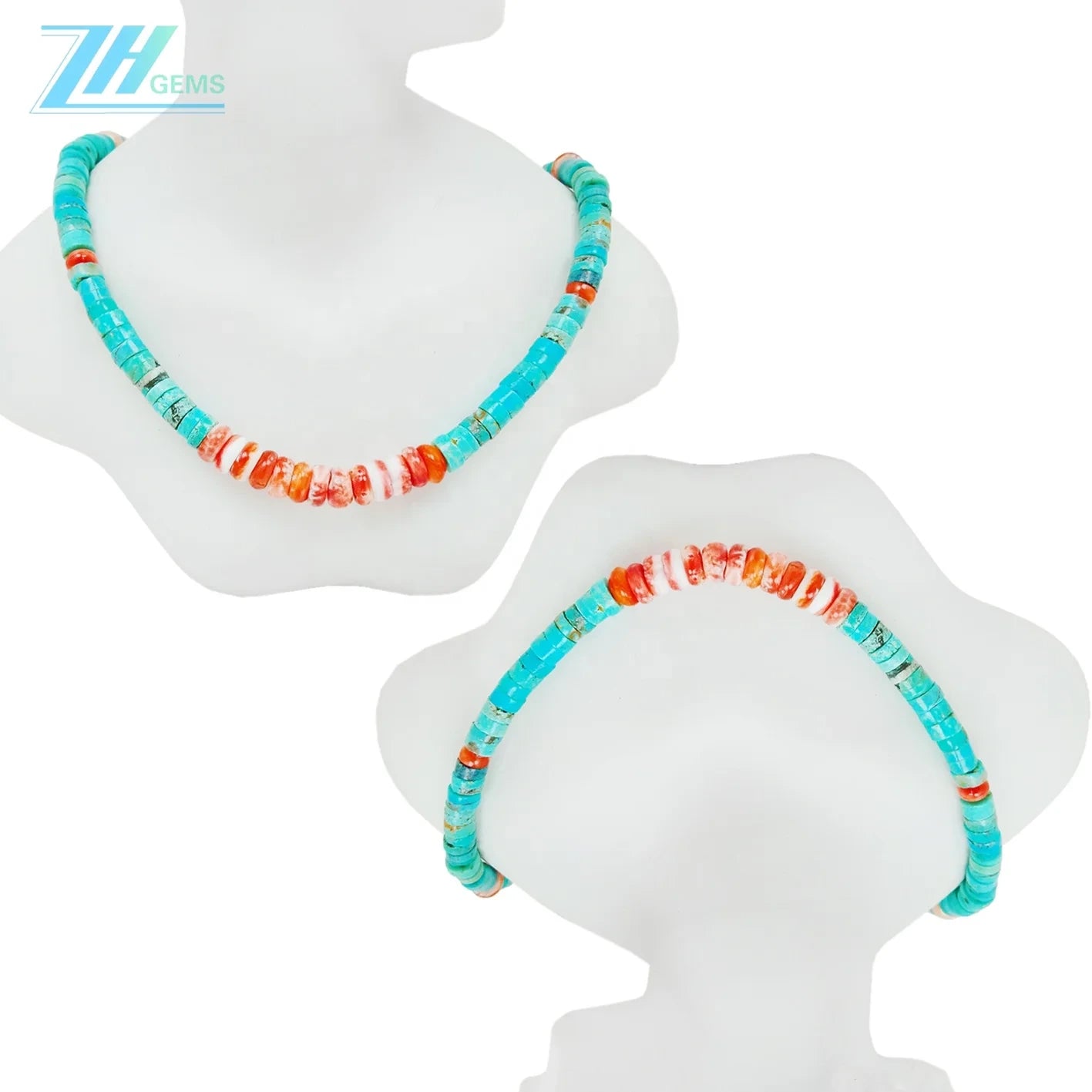 28.9g Natural Turquoise And Spiny Oyster 16inch Simple Atmosphere Jewelry For Gift Choice Fashion Design Handmade