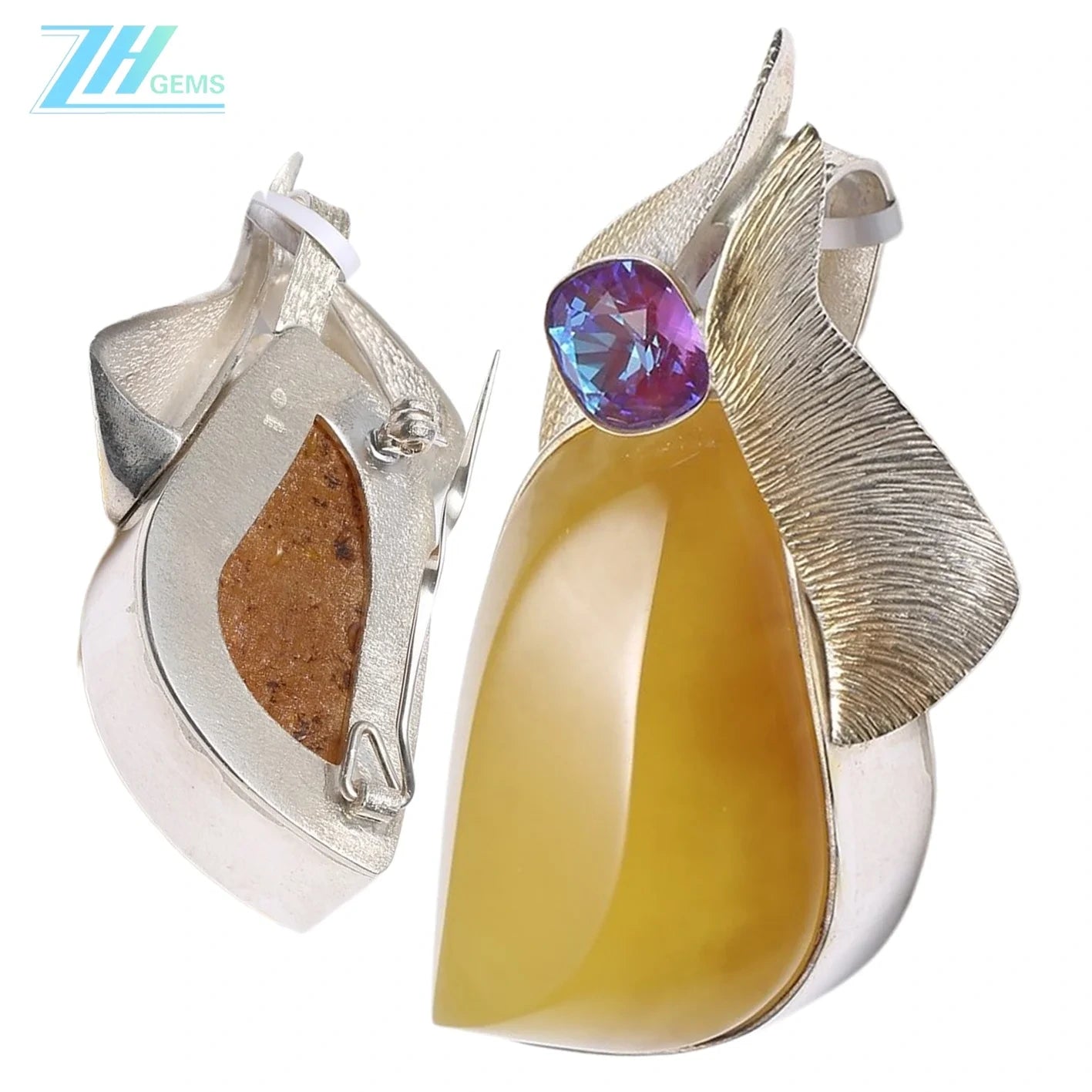 Excellence Huge Black Amber Pendant Baltic Amber And Sterling Various Shades Of Amber Handmade Pendant Yellow Color