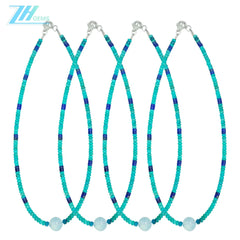 Natural Turquoise Lapis Lazuli Fluorite Fluorspar And Amazonite Distinct Jewelry Handmade Necklace Delicate Gift Summer Choice