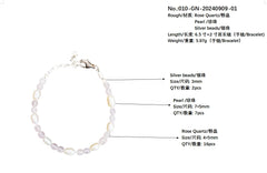Rose Quartz Pearljewelry Making Handmade Bracelet Holiday Gift Simple Pearl Bracelet