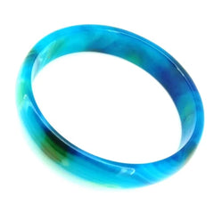 Natural Blue Agate Gemstone Bangle Best Gift 53-63mm
