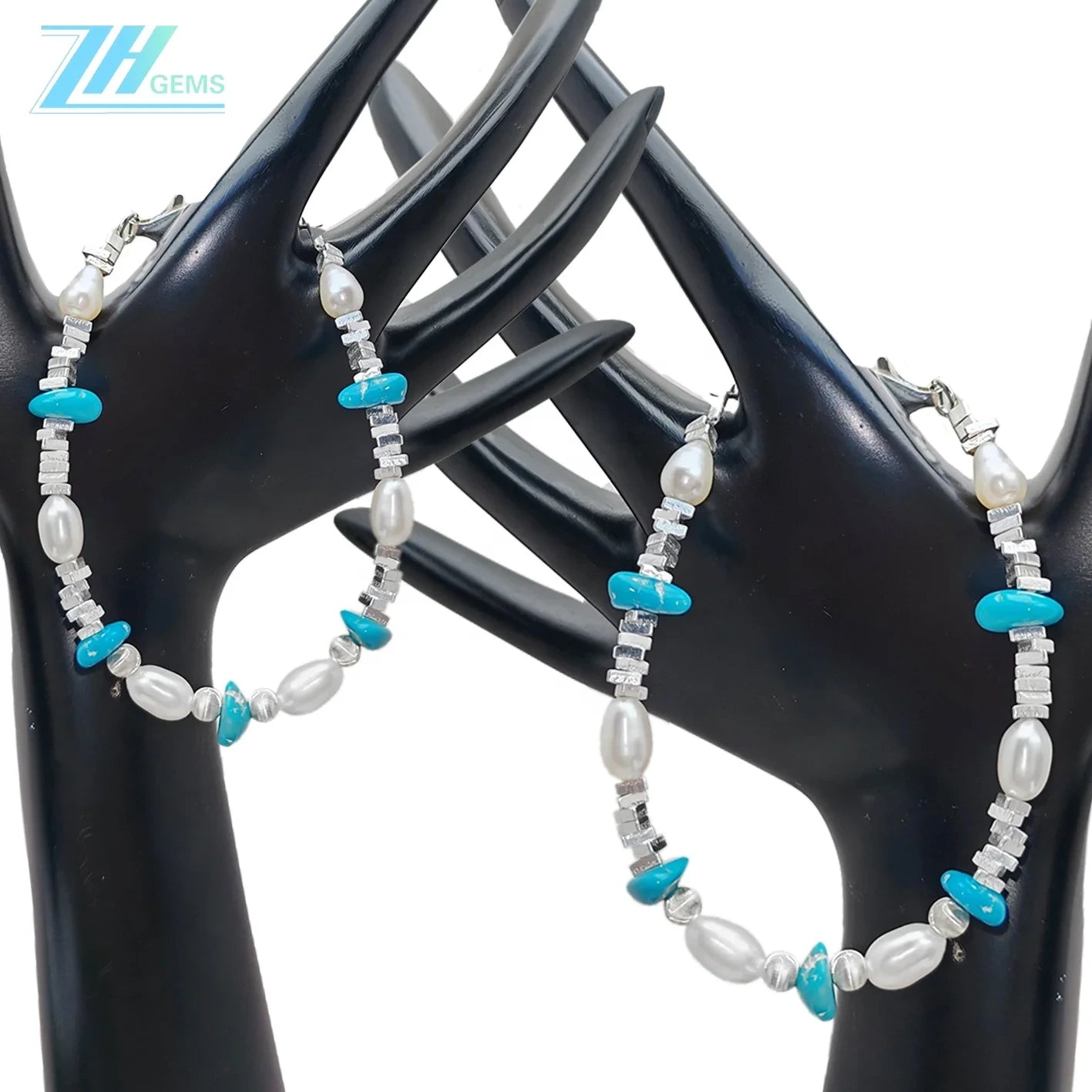 High Quality Turquoise Pearl S925 Silver Fashion Suitable For Multiple Occasions Popular Custom Designer Meticulous Design