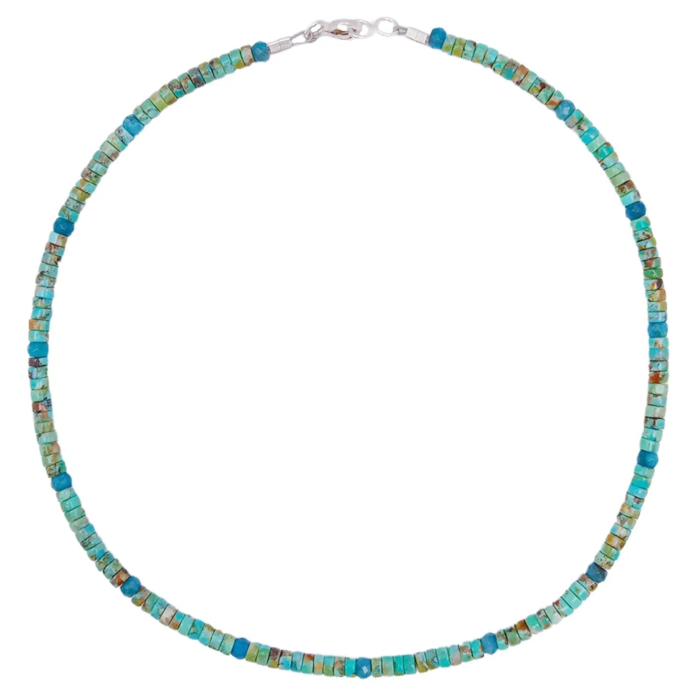 Natural Turquoise Faceted Apatite Gemstone Green Blue 16inch 12gram Birthday Gifts For Him Or Her Lovely Jewelry For Women