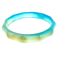 Natural Jewelry Yellow-blue Agate Gemstone Woman Man Bangle Best Gift 53-63mm