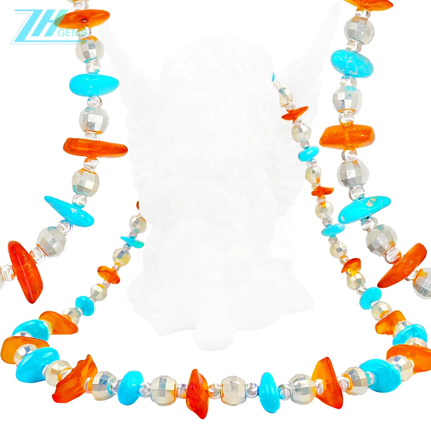 Natural Amber And Turquoise With A Warm And Charming Luster Are Paired With A Dazzling S925 Silver Chain The Unique Design