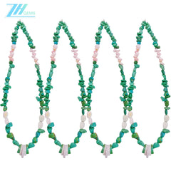 Natural Turquoise And Pink Opal With Free-shape Size 16inch Green And Pink Color Handmade Gift Color Jewelry Making