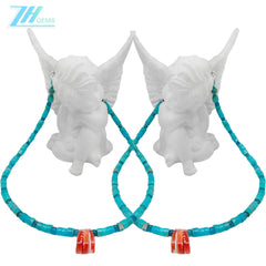 Natural Turquoise Spiny Oyster Heishi And Diamond 22gram Apatite Energy Bracelet With Natural Gemstone Beads