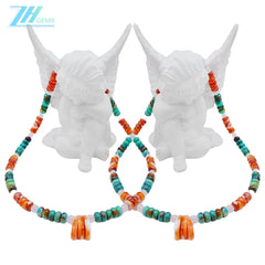 Spiny Oyster Rose Quartz Natural Turquoise 16inch Orange Green Gemstone 23g As Gift For Mon And Girlfriend Summer