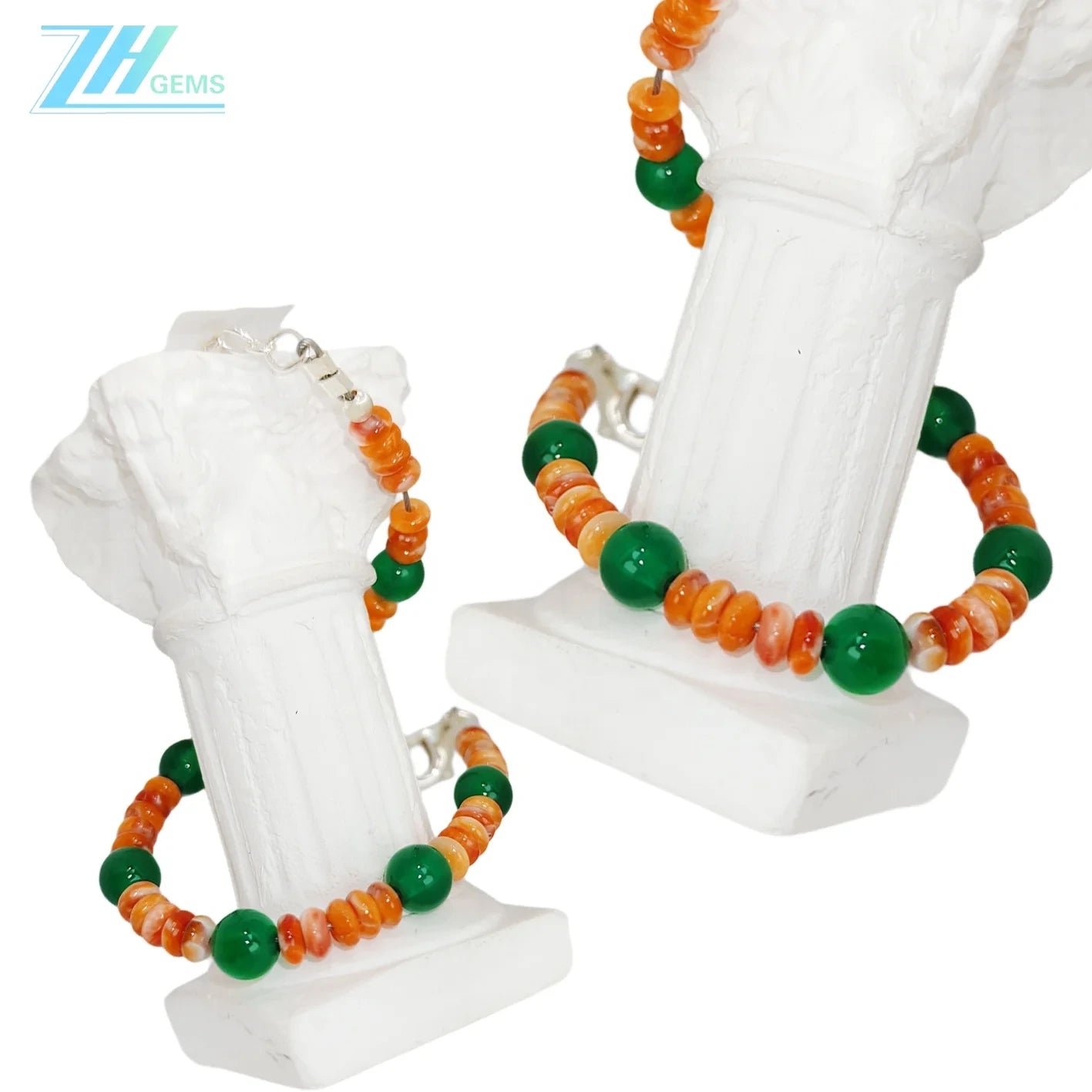 Natural Orange Spiny Oyster Bead Jewelry Simple Modern Style Holidays Anniversary Gifts Are The Best Choice