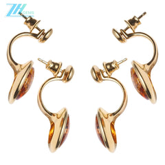 8.8g Natural Amber Beads Gemstone Earring Fashion Design Made Of Natural Amber Jewelry For Gift Elegant Huge Gemstone
