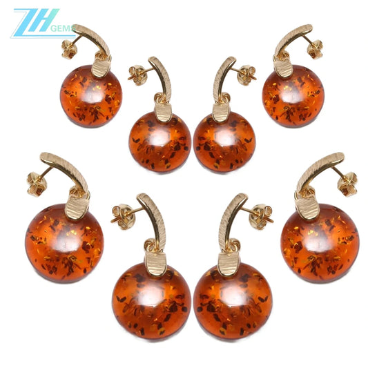 Long Red Baltic Amber Beaded Earrings Dangle Earrings Shiny Red Amber And Sterling Silver Cherry Color For Woman Gift