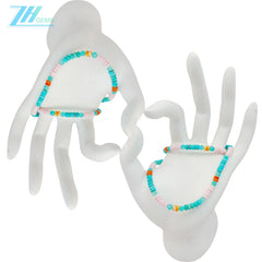 Natural Turquoise Pink Opal With Amazonite Pink Blue Orange Color 16inch Gemstone Necklace Jewelry Handmade Gift Stress Relief