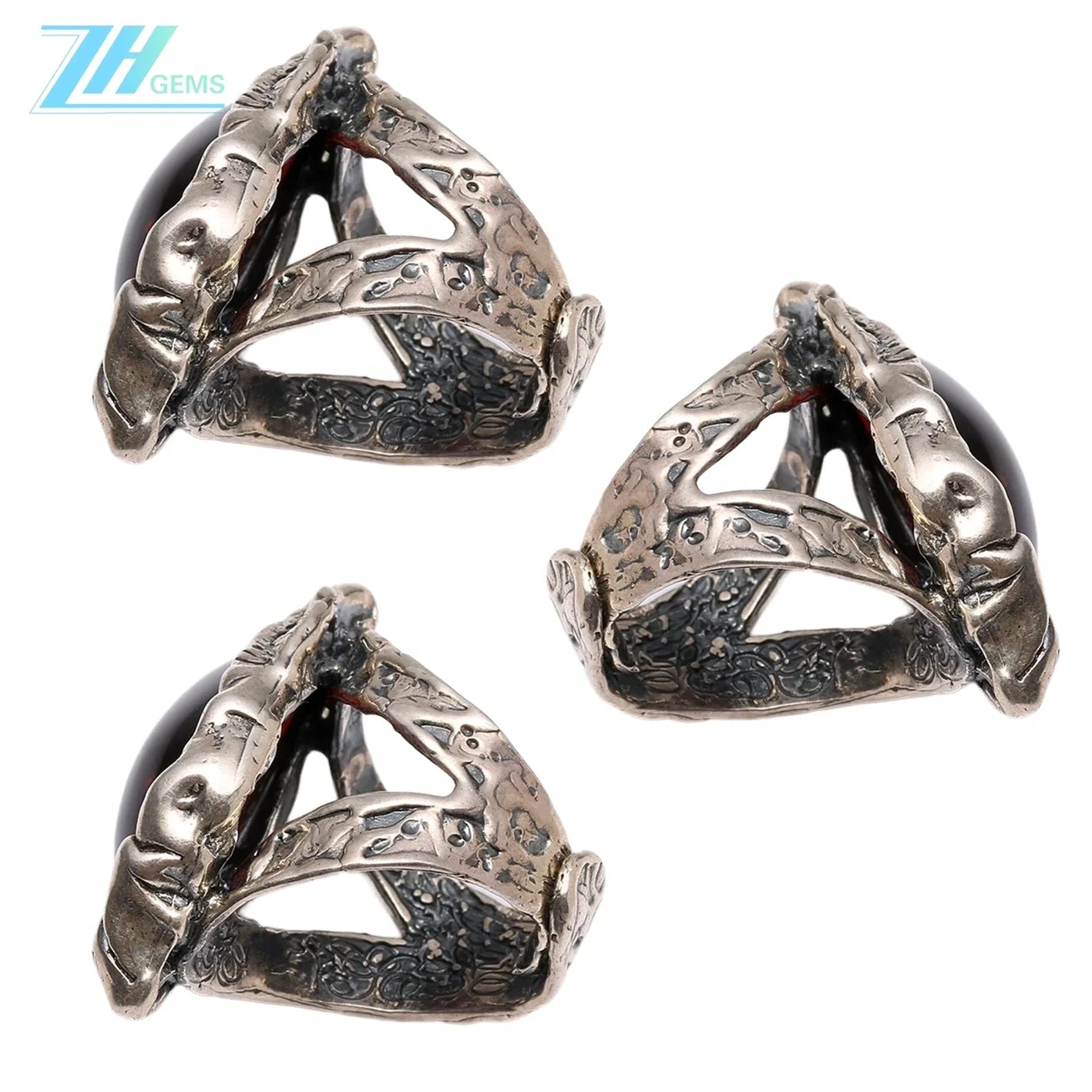 20.5g Red Amber Natural Baltic Sea Non-optimized Blood Pool Ring 925 Sterling Silver Inlay Fashion Design Holiday Gift