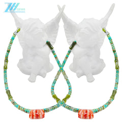 Natural Turquoise Spiny Oster Burma Jadeite 16inch 14gram Spiritual And Healing Jewelry For Growth Harmony