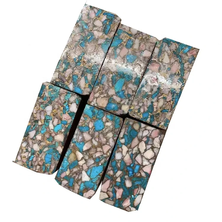 Natural turquoise and opal compressed block1