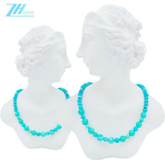 Natural Turquoise 16inch 21.6gram Necklace Beautiful Jewelry Delicate Present Round Beads 8mm Match 6mm Periphery Gift