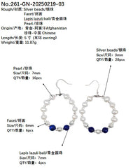 Natural Pearl Earrings Natural High Quality Lapis Lazuli Beads 5 Inch Jewelry Earrings Are Selling Well All Over The World