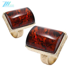 Red Amber Ring Ruby Baltic Amber Adjustable Size Resizeable Statement Jewelry Gift For Her Summer Choice Idea Unisex