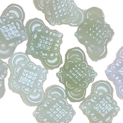 Chinese Knot Pendant Link White Green Carved Natural Nephrite Stone