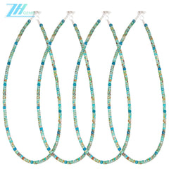 Natural Turquoise Faceted Apatite Gemstone Green Blue 16inch 12gram Birthday Gifts For Him Or Her Lovely Jewelry For Women