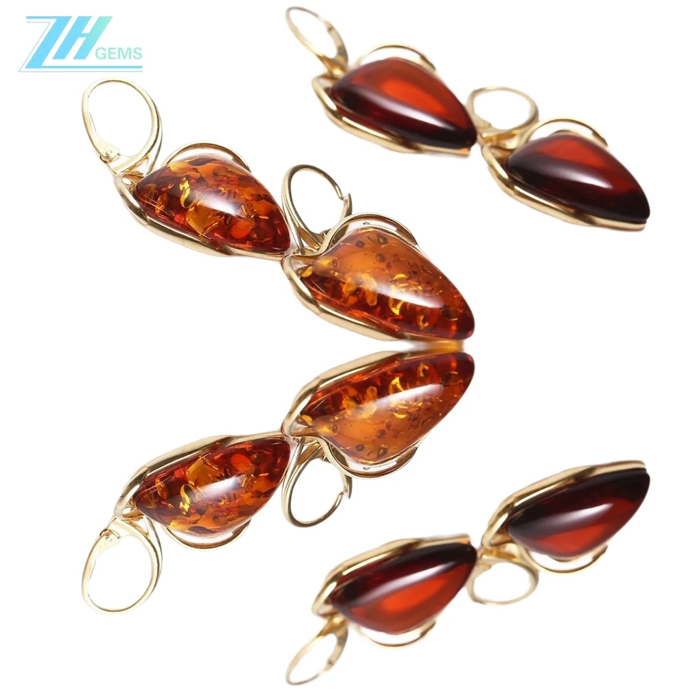 Red Baltic Amber And Sterling Much Accessary Silver And Ruby Amber Stone Drop Pendant Cute Red Amber Pendant For Women