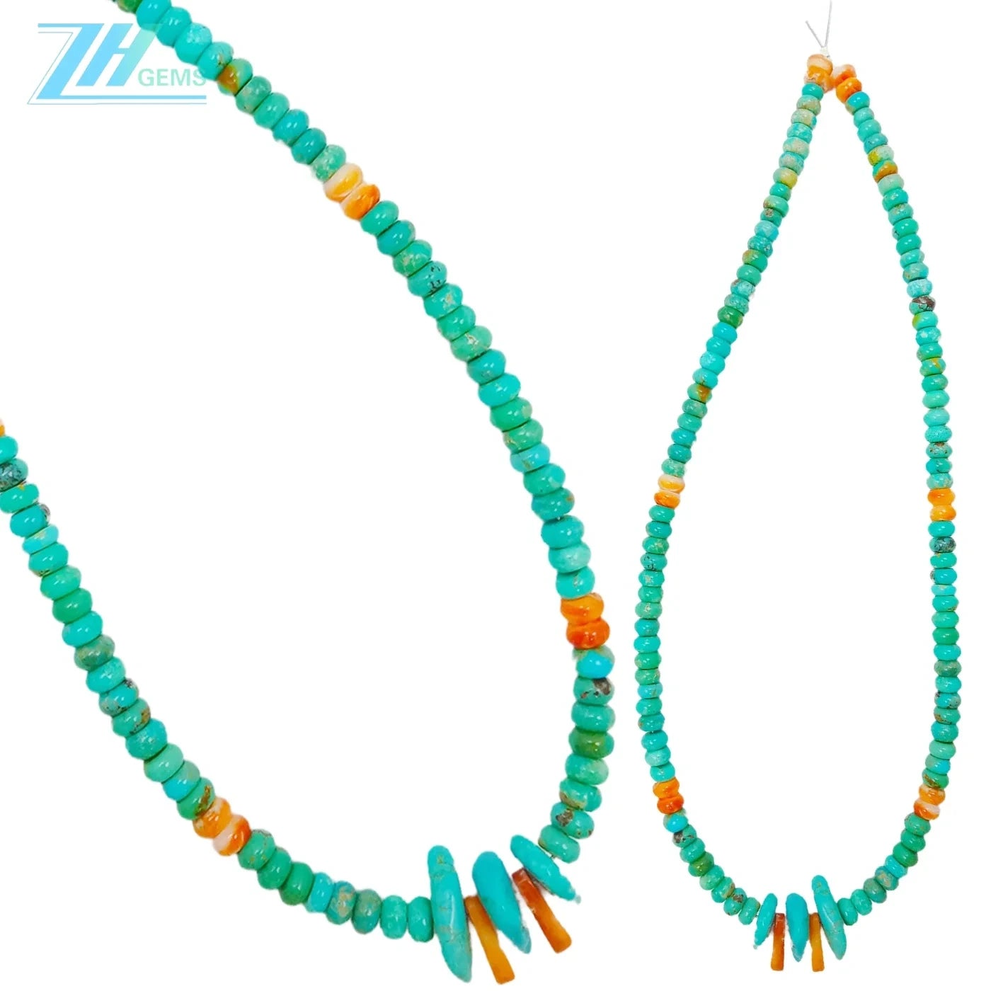 Natural Turquoise Free-shape Beads And Spiny Oster Accessory With 925 Silver Beads Jewelry Beautiful Necklace Gift For Her