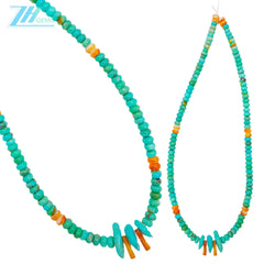 Natural Turquoise Free-shape Beads And Spiny Oster Accessory With 925 Silver Beads Jewelry Beautiful Necklace Gift For Her