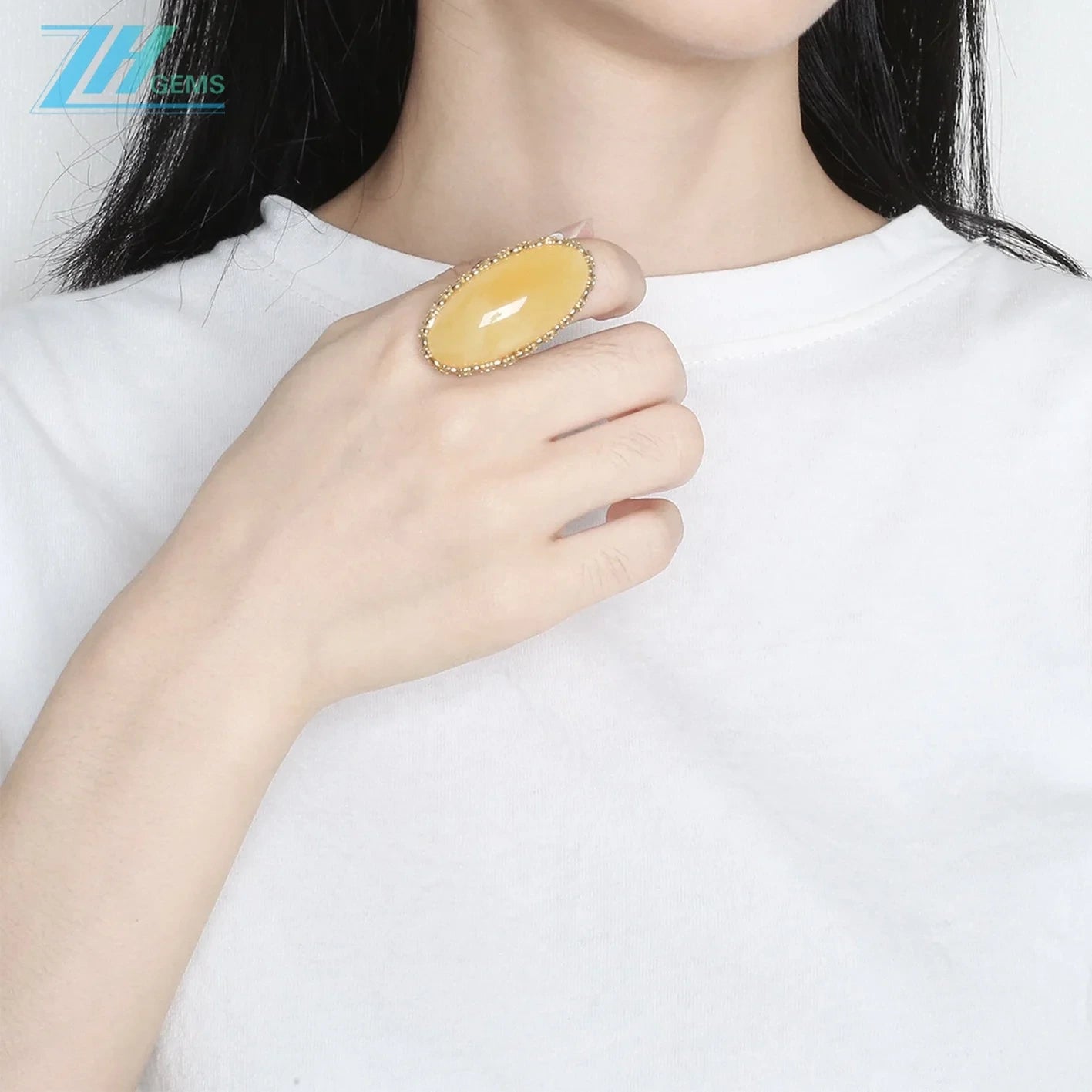 Large Yellow Amber Ring With Natural Crust Sterling Silver Natural Baltic Amber Promise